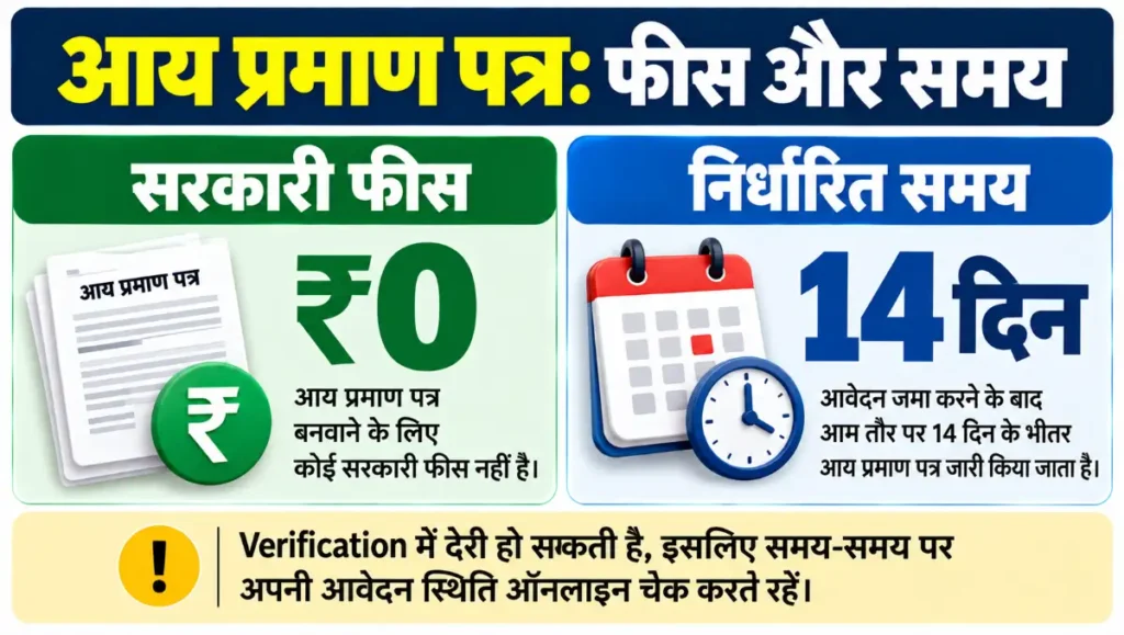 दिल्ली आय प्रमाण पत्र की सरकारी फीस शून्य और निर्धारित समय 14 दिन