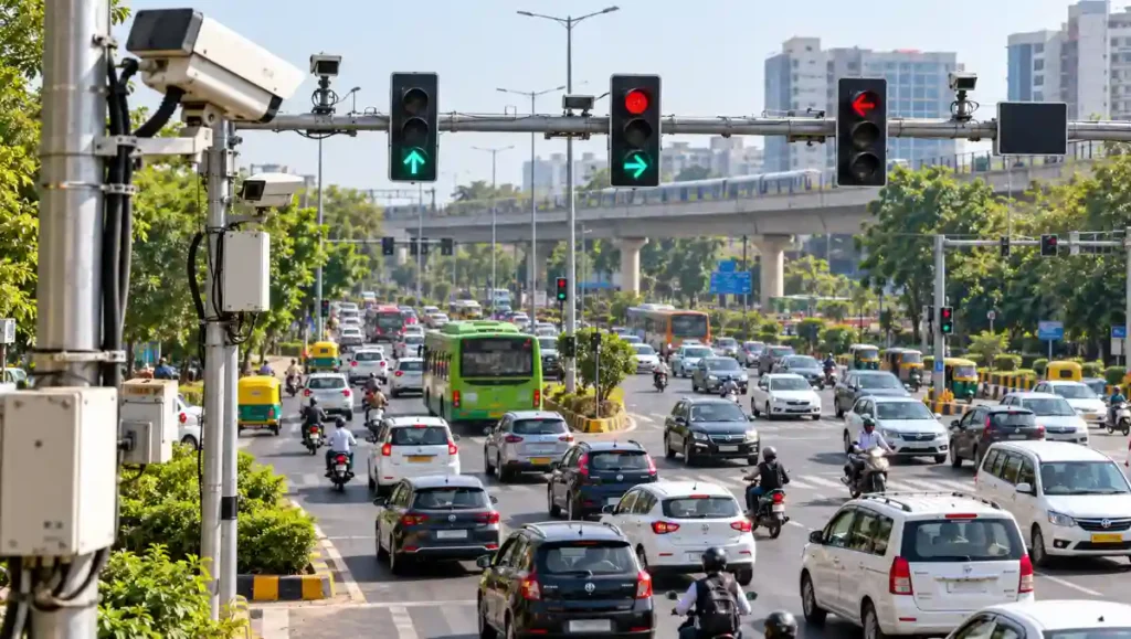 Delhi Smart Traffic System में AI Signal से Traffic Jam कम करने की योजना