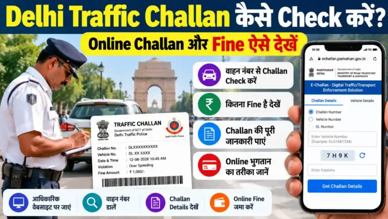 Delhi Traffic Challan ऑनलाइन कैसे Check करें और Vehicle Number से Challan Fine कैसे देखें