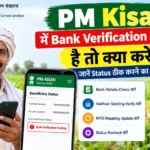 PM Kisan Bank Verification Pending होने पर bank details, Aadhaar seeding और NPCI mapping check करने की जानकारी